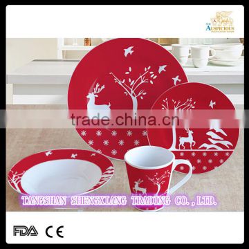 16 pcs christmas stoneware dinnerware set