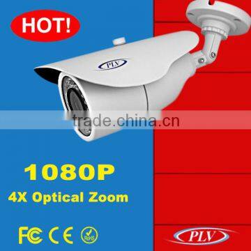 OEM free software IP66 waterproof weatherproof full hd outdoor p2p poe ip camera with 4X motorized zoom lens