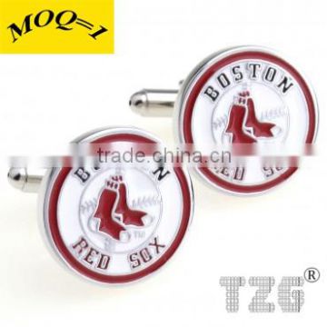 Fashion Stainless Steel Red Sox Cufflink