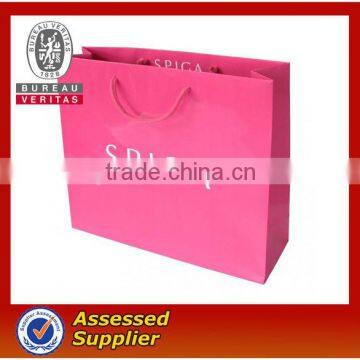 Glossy Pink Paper Bag Printing,Glossy Lamination Surface