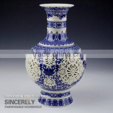 Jingdezhen bule and white home decor vases for living room