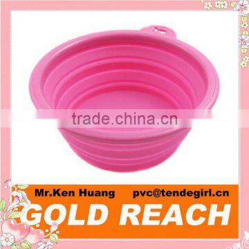 Hot Pink Silicone Pet Dog Cat Feeding Bowl