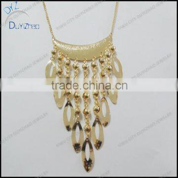 2015 fashion design statement necklace Gold Tassels necklace