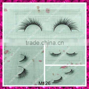 2016 Factory wholesale natural handmade 3D stripe mink fur eyelash; mink eyelash