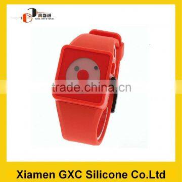 fashion double face silicone smart watch red for ladies