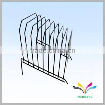 Magazine Rack powder coated wire metal step file divider Wall Magazine Rack