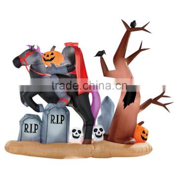 9ft X 7 Ft Halloween Animated Headless Horseman Graveyard Airblown Inflatable Rare!