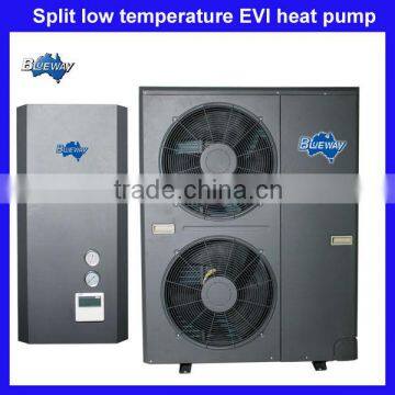 Low ambient temperature split system air heat pump