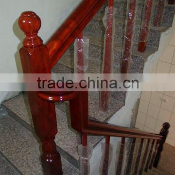 Red oak handrail stairs wood baluster design