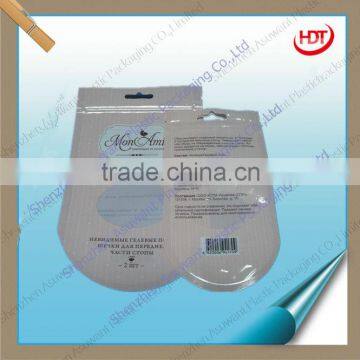 clear window irregular plastic bag for socks packaging