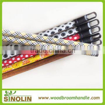 metal handle with customized cap and thread pvc cover mop handle