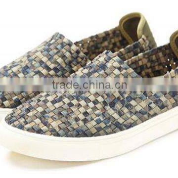 Handmade Elastic Woven Slip On Casual Shoes Men