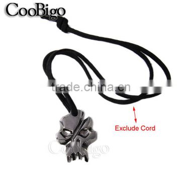 Men Trendy Gothic Cool Scace Skull Pendant Chain Necklace Gun Black #FLQ196-B