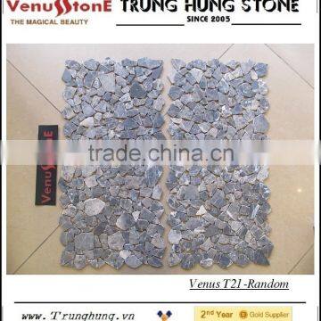 Dark Emperador Random Marble Mosaic Tiles - Crazy Cut photo-2