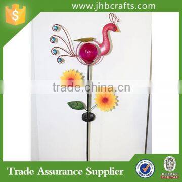 Wholesale Metal Craft Solar Peacock Garden Decoration