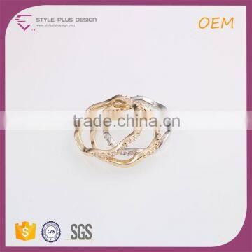 R63502Q01 Style Plus Design Shiny Gold Plated Crystal Finger Ring Rings Design For Women With Price