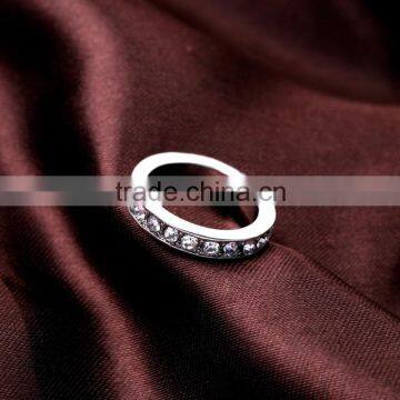 2015 china wholesale fashion crystal ring sliver simple silver ring