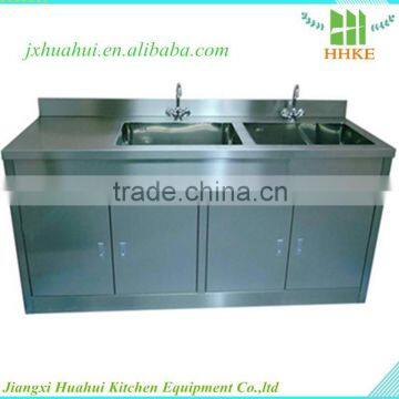 Used stainless steel double star sink with cabinet for sell