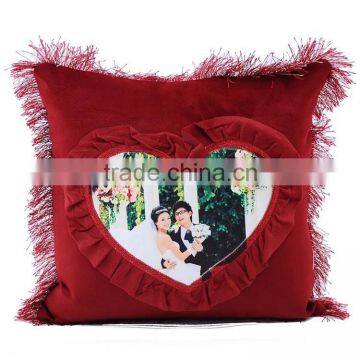 Newest heart shape cushion cover for sublimation, printing photo pillow