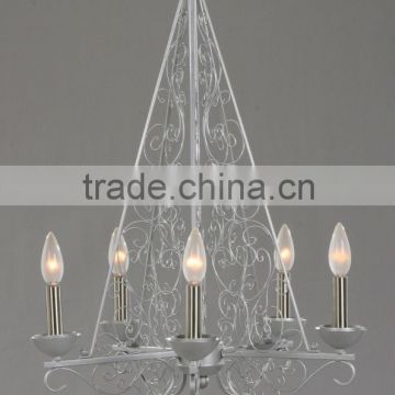 2015 CE silver iron chandelier lamp for lighting decorative