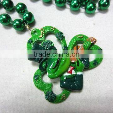 Hot Sale St. Patrick's Day Necklace Throw Beads Plastic Beads