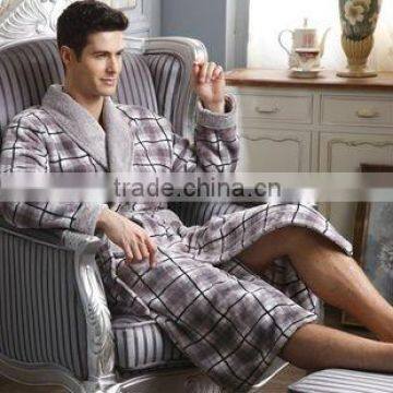 Men's super soft thermal coral fleece bathrobe