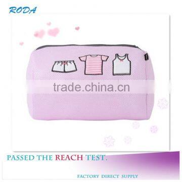 YIWU RODA 100% polyester high quality of sandwich mesh embroidery folding laundry bag