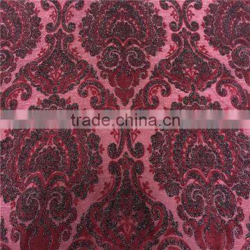 2015 china whole sale jacquard velvet with metallic yarn