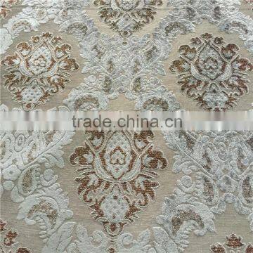 polyester sofa textile jacquard velvet with metallic yarn