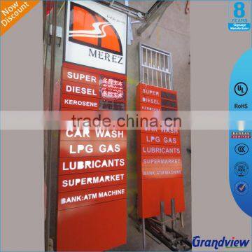 Custom design metal structure led display screen Merez gas station price board