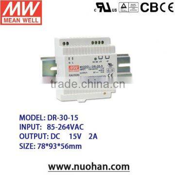 Mean well DR-30-15 30W 15V DIN Rail Power Supply 30w 15v Industrial power supply