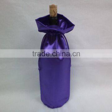 hot selling purple drawstring single wine bag