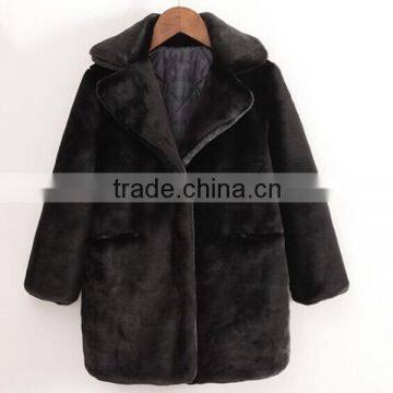 black short fur jacket girls winter short fur clothes black