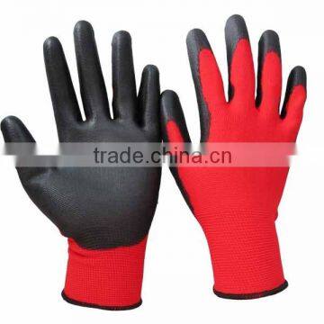 13 Gauge Nylon Liner Red PU Coated ESD Gloves