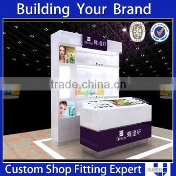 Tailor Made Lighting Wooden Cabinet Display for Cosmetic Shop