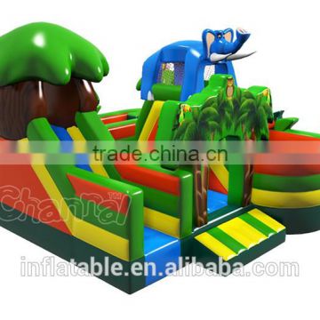 High PVC quality inflatable Jungle slide obstacle course for sale, inflatable kids obstacle playground