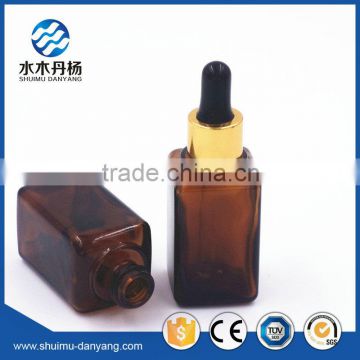 30ml square amber glass essential oil bottle