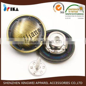 old fashion design metal jeans button plated