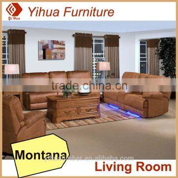 Yihua American Style Montana Living Room Softtextile Fabric Sofa With Lights