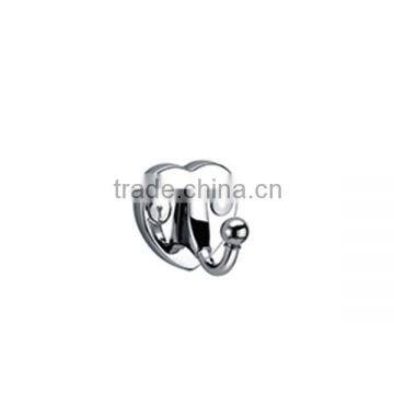 Chinese home polished stainless steel single heart shape metal hooks for clothes hanger