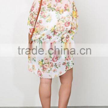 2015 Summer Plus Size, Floral Print Cardigan for Fat Women - SYK15357 photo-2