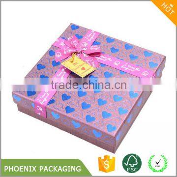 Elegant luxury cardboard chocolate box/paper gift packaging with lid