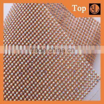 Hotfix gold bling mesh aluminum rhinestone sheet