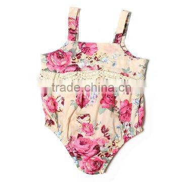 Infant Baby Rompers Clothing Wholesale New Fashion Flower Print Soft Rompers Baby Girls Boutique Summer Rompers photo-2