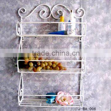 Bathroom White Hanging Metal Shelf