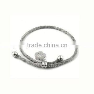 Best selling mesh chain surgical 316 stainless steel jewelry european bracelet european bead bracelet expandable bracelet LB3150