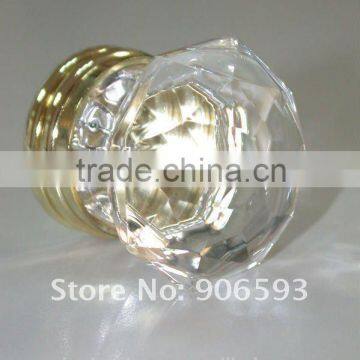 Modern European Crown Shape Crystal Cabinet Door Knob 35mm on Brass Base photo-4