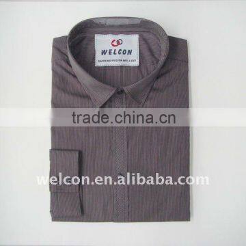 Men's classic business dress 100% cotton long sleeve pin stripe shirt