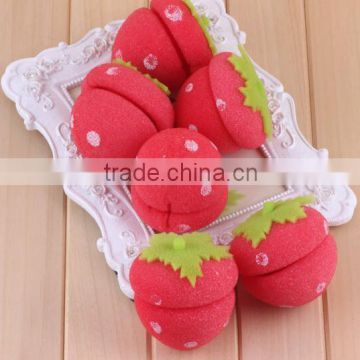 DIY Sponge Hair Curler hair roller set/ cute and beauty strawberry hair curler/ DIY magic hair curler