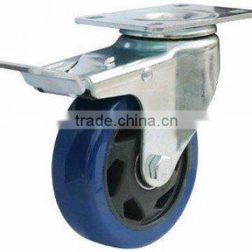 100mm PVC swivel caster with brake